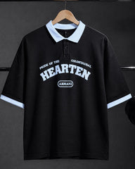 Hearten Embossed Printed Polo Viral DropShoulder