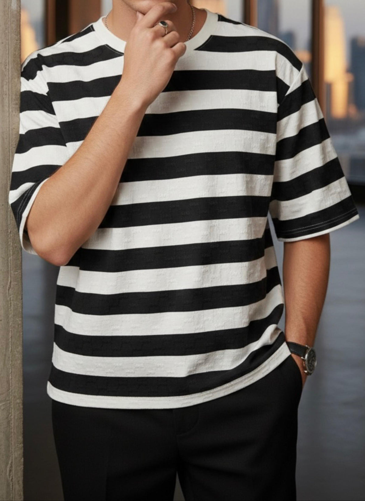 Lining Printed  Dropshoulder
