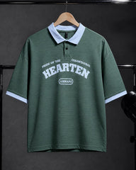 Hearten Embossed Printed Polo Viral DropShoulder